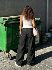 Plus Size Washed Wide Leg Jeans GYLN 0127