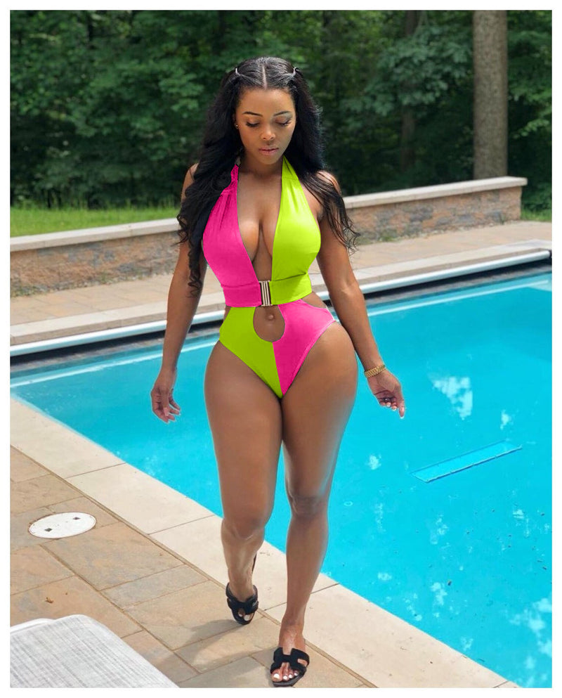 Sexy Backless Halter One Pieces Swimsuits ORY 5128
