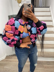 Floral Single breasted Short Coat ZSD 0562