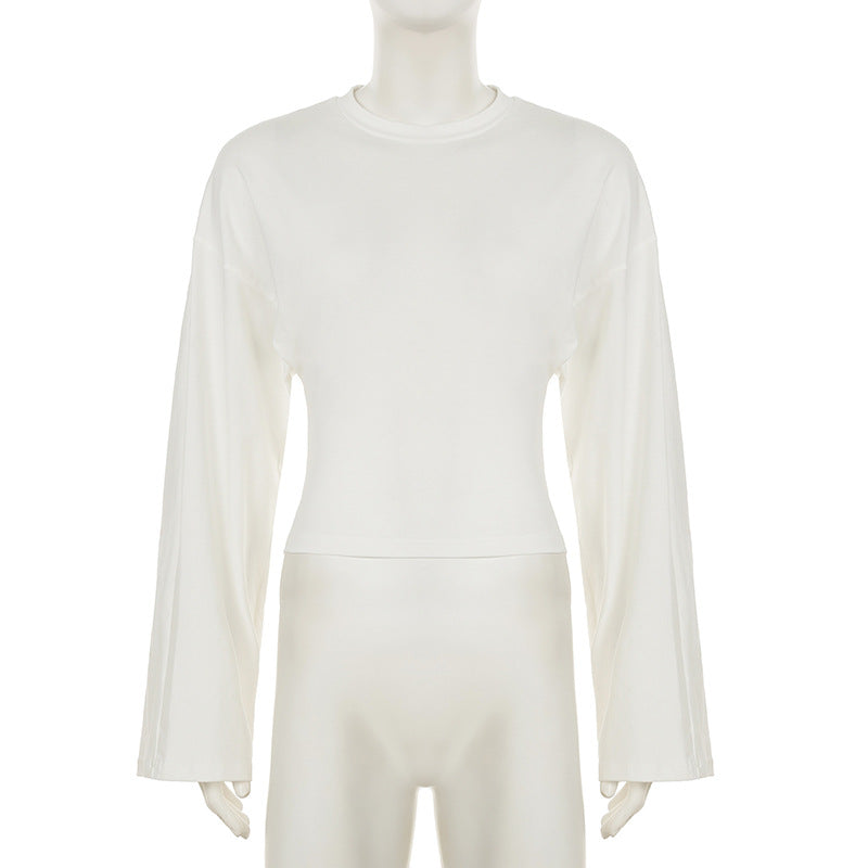 Solid Color Long Sleeve T Shirts GWEN JWFT38497