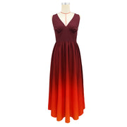V Neck Gradient Color Maxi Dress GYLY 11264