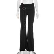 Solid Color Micro Flare Pants GDSF Q25PT259