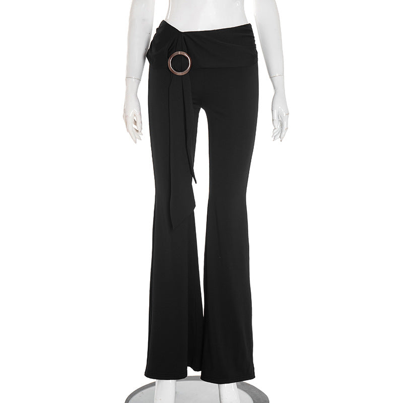 Solid Color Micro Flare Pants GDSF Q25PT259