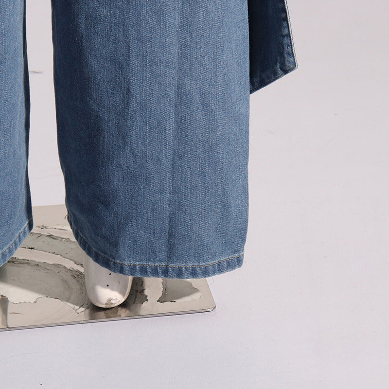 Fashion Patchwork Bow Wide Leg Jeans GSYI S88081