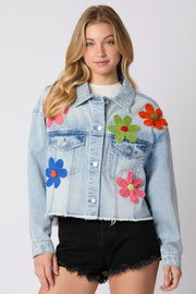 Long Sleeve Print Denim Jacket GMYT 309