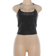 Solid Color Off Shoulder Sling Tank Top XEF K6L13740A