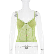 See Through Lace Patchwork Sling Tank Tops GPKJ MR47143