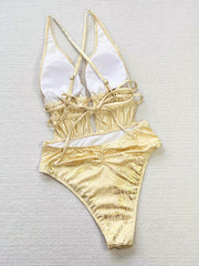 Sexy Print Hollow Out One Piece Swimsuit CSYZ G325WY