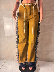 Tassel Contrast Color Jeans LA 6009