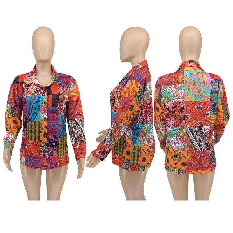 Fashion Print Long Sleeve Shirt WMEF 20810