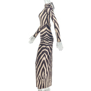 Long Sleeve Stripe Casual Maxi Dress GJYO JD305676