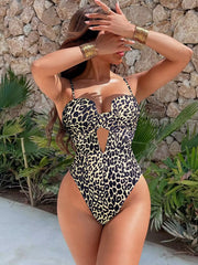 Hollow Out Solid Color One Piece Swimsuit CSYZ D852R