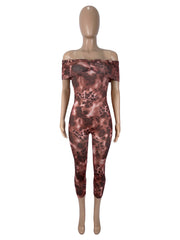 Leopard Print Off Shoulder Jumpsuit SHD 9970