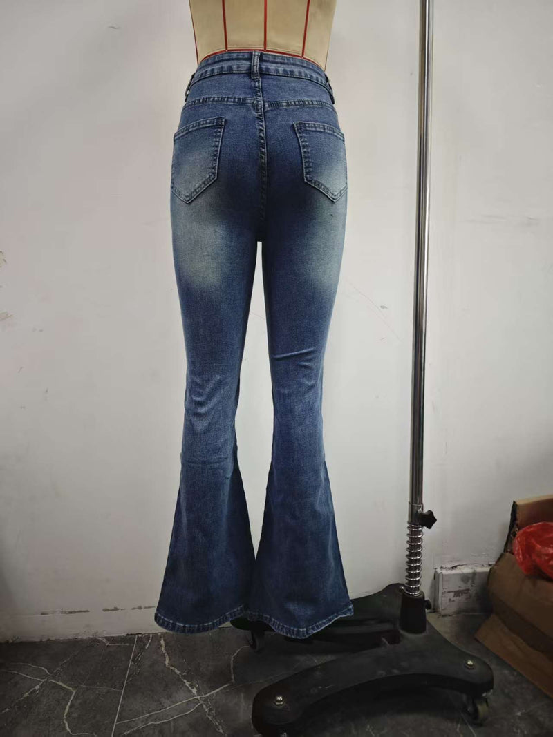 Retro Low Rise Flare Jeans GXJF 240606