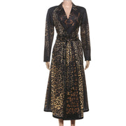 Leopard Print Belt Trench Coat XEF K25C82416