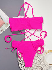 Solid Color Strappy Sexy Swimsuit 2 Piece CSYZ D29W