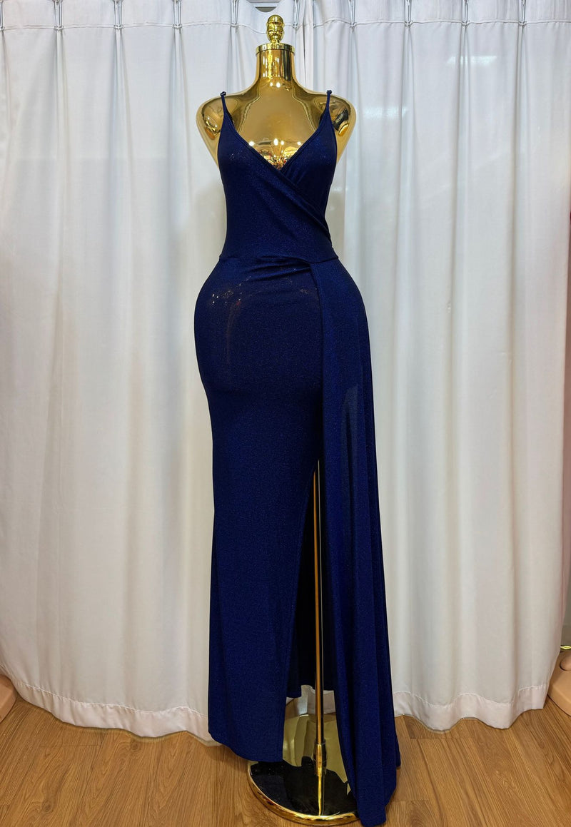 Sling V Neck Ruched Maxi Dress GMYU 8830