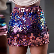 Gradient Beaded Tight Mini Skirt MUE 8004
