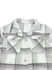 Black White Plaid Print Fashion Coat YH 1040
