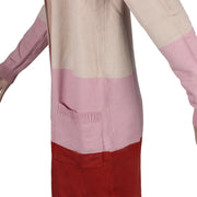 Knitted Striped Full Sleeve Midi Sweater Cardigan FSXF F333