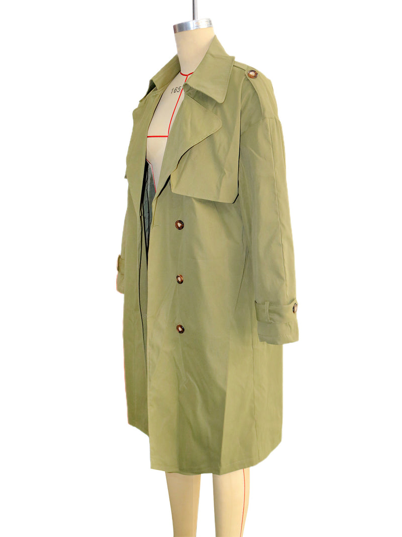 Loose Lapel Solid Color Long Coats SH 391425