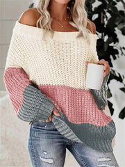 Color Block Loose Knits Sweater GZYF 1096