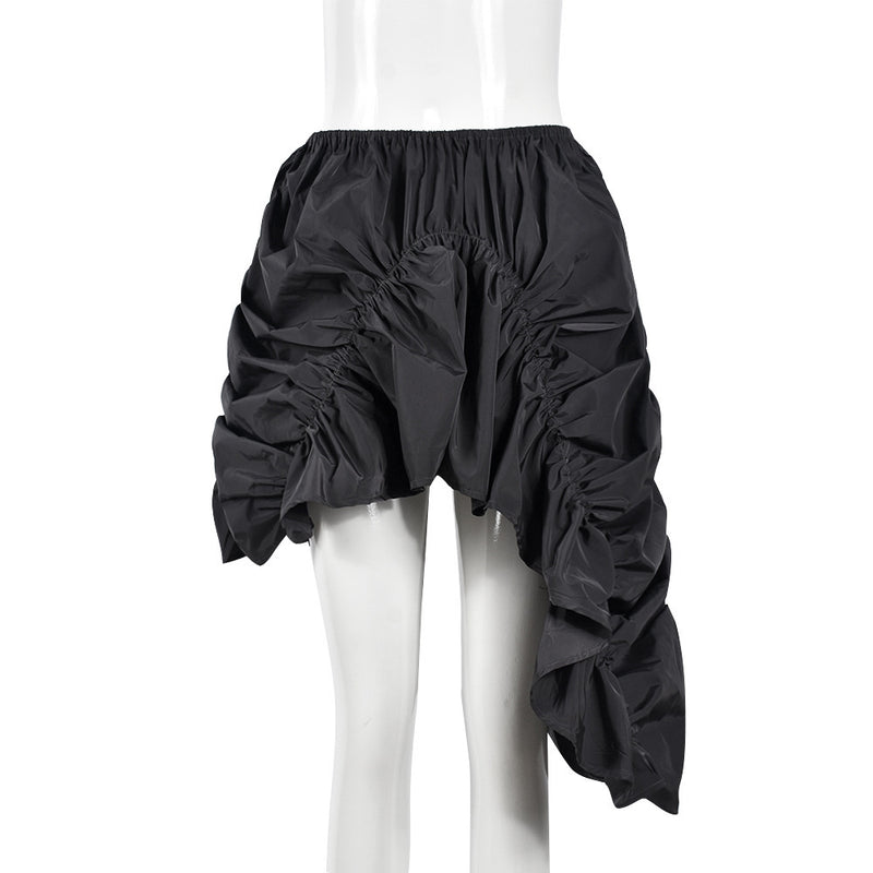 Pleated Irregular Loose Half Skirt GNZD 41048SG