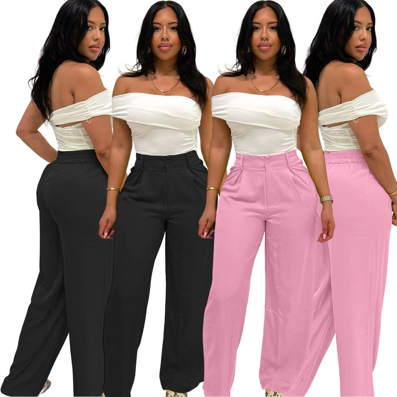 Solid Color Straight Pants TK 6345