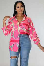 Long Sleeve Print Shirt GCYF 9333
