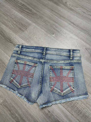 Hot Drill Contrast Color Denim Short GQLF 5800
