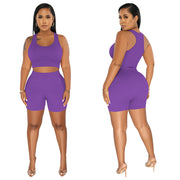 Casual Sports Tank Top Shorts Two Piece Set YF 10394