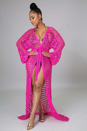Sexy Hollow Out Long Sleevel Beach Cloak Coat OSM 4366
