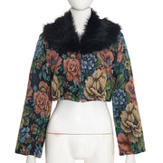 Vintage Floral Jacquard Patchwork Coat GDSF Q26TP222