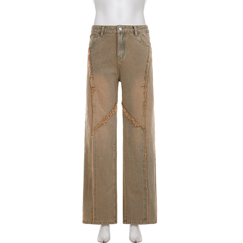 Solid color Gradient Straight leg Jeans GPKJ MR46157
