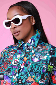 Printed Short sleeve Short Shirt QXTF 8164