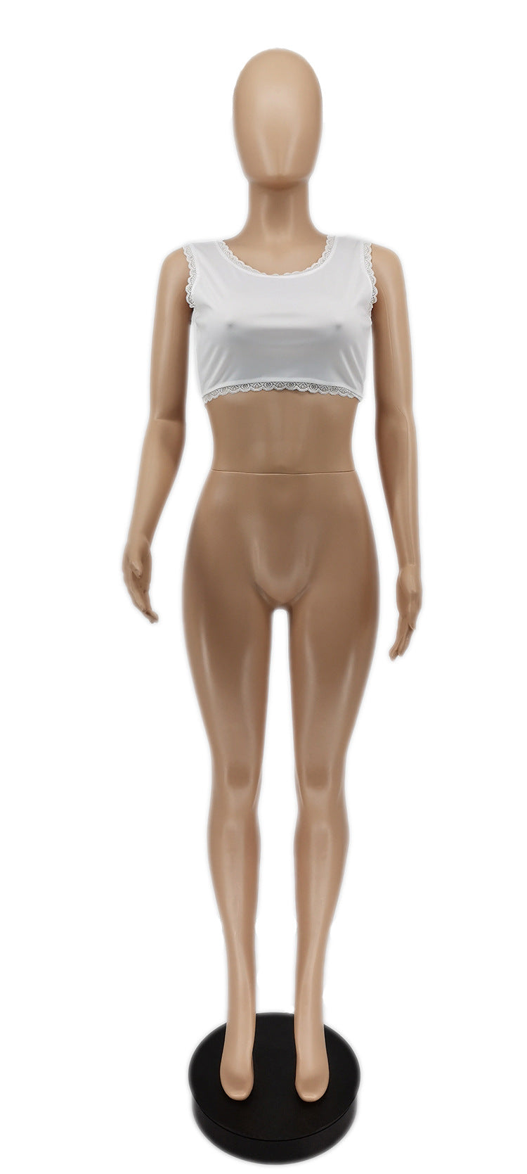 Sexy Lacepatchwork Sleeveless Cropped Tank Top WSYF 5835