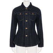 Long Sleeve Single Breasted Denim Shirt Jacket GPKJ MR38868