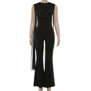 Mesh Sleeveless Ribbon Slim Jumpsuit GYME K25Q90612