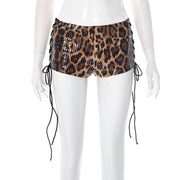 Leopard Sequin Bandage Skinny Shorts GDSF D25PT126