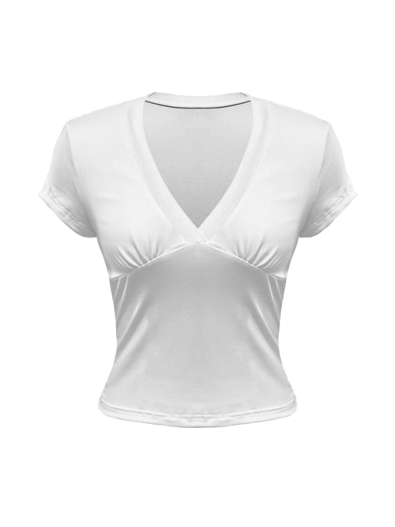 V Neck Short Sleeve T Shirt GZJF ZJ2668