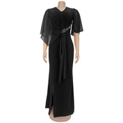 Hot Drill Chiffon Slim Maxi Dress BY 7372