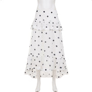 Polka Dot Print Irregular Long Skirts GPKJ MR43545