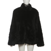 Long Sleeve Solid Color Plush Coat XEF K25C84302