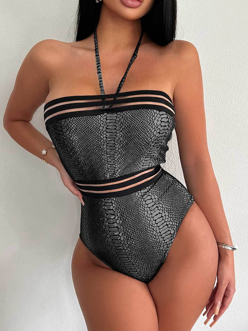 Halterneck Tie Up One Piece Swimsuit DYSC DY23A567YYB040413