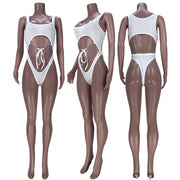 Plus Size Sexy Hollow Out One Piece Swimwear MDF 5211