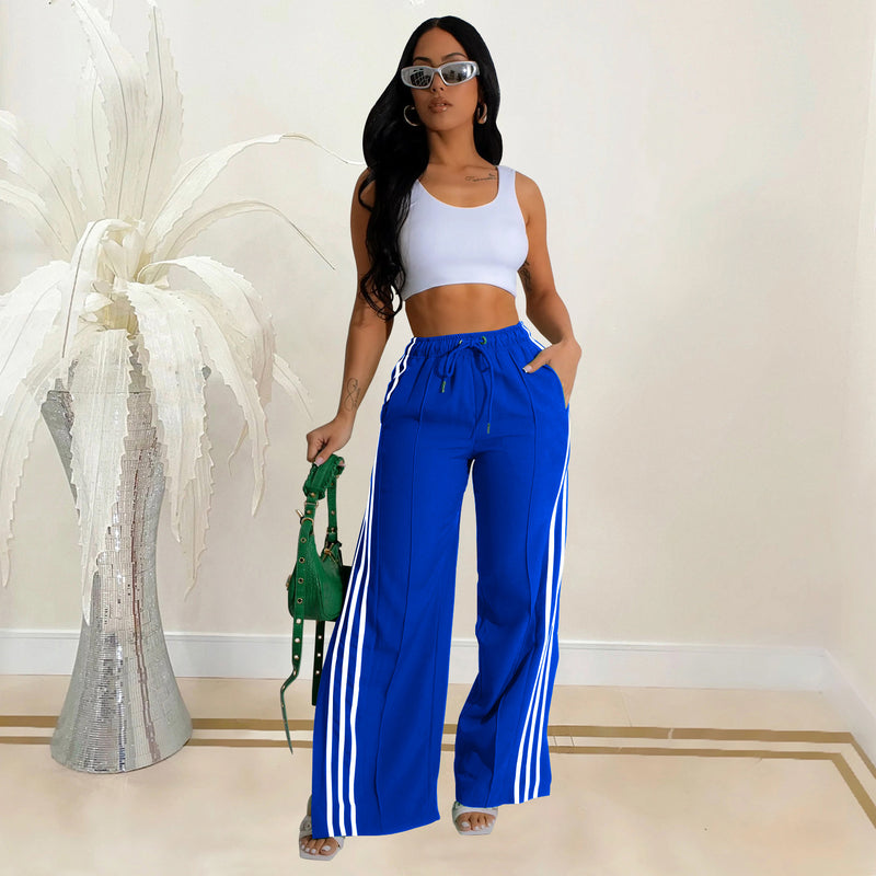 Stripe Patchwork Solid Sport Pants BY 6960