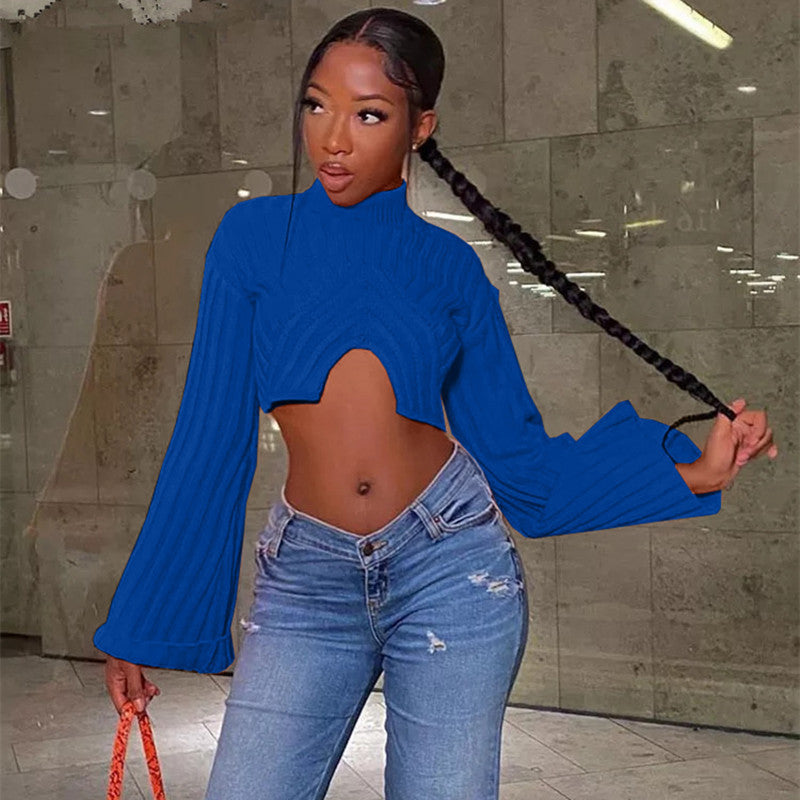 Long Sleeve Tight Irregular Sweater GBLH 9815