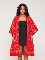 Printed Seven Split Sleeve Loose Cardigan Coat SFY 603