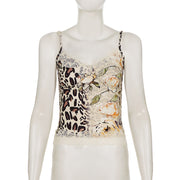 Lace Patchwork Leopard Print Tank Tops GPKJ MR50045