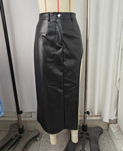 PU Leather Irregular Long Skirt GPBY SK8201